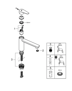 Смеситель для кухни GROHE BauEdge, хром (31693000)
