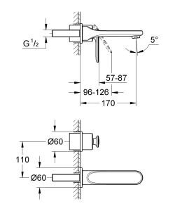 Внешняя часть смесителя для раковины GROHE Veris, белая луна (19342LS0)
