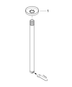 Душевой кронштейн потолочный GROHE Rainshower 296 мм, хром (28492000)