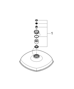 Верхний душ GROHE Rainshower Grandera 210, один режим струи, теплый закат глянцевый (27974DA0)