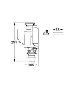 Смывной клапан GROHE (38735000)