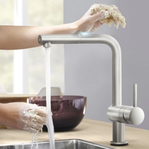 Смеситель для кухни GROHE Minta Touch сенсорный с вытяжным изливом, суперсталь (31360DC1)
