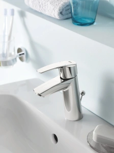 Смеситель для раковины GROHE Start со средним изливом, донный клапан, хром (23455000)