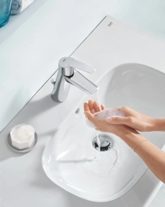 Смеситель для раковины GROHE Start со средним изливом, донный клапан, хром (23455000)