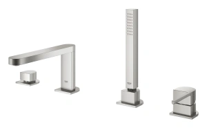 Смеситель для ванны GROHE Plus на 4 отверстия, на край ванны, суперсталь (29307DC3)