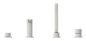 Смеситель для ванны GROHE Plus на 4 отверстия, на край ванны, суперсталь (29307DC3)