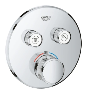 Внешняя часть термостата для ванны и душа GROHE Grohtherm SmartControl на 2 потребителя, круглая, хром (29119000)