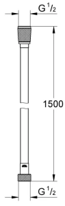 Душевой шланг GROHE Silverflex 1500 мм, с защитой от перекручивания, хром (28364001)