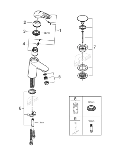 Смеситель для раковины GROHE Eurostyle, S-size, хром (23930003)