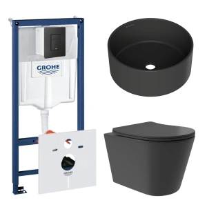 Комплект инсталляции GROHE Solido 38811KF0 с унитазом Aqueduto CONE Plus CONT0240 и раковиной Aqueduto ESPIRAL D400 ESP0140 (NW0415)