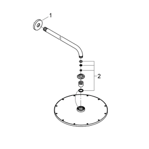 Верхний душ GROHE Rainshower Cosmopolitan 310, 8 л/мин, 1 режим, 380 мм, холодный рассвет матовый (26066GN0)