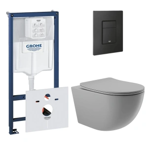 Комплект инсталляции GROHE Solido 38811KF0 с унитазом Aqueduto OVO OVOT2130 и сиденьем с микролифтом (NW0549)
