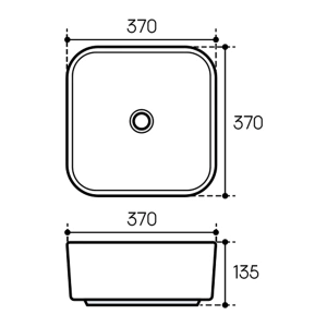 Раковина накладная Aqueduto ESPIRAL, 370*370, серый матовый (ESP0330)