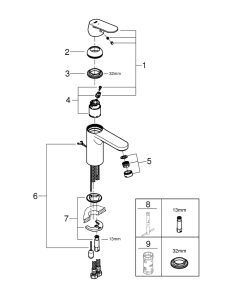 Смеситель для раковины GROHE Eurosmart Cosmopolitan, M-size, хром (2339700E)