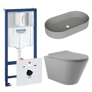 Комплект инсталляции GROHE Rapid SL NW0145/S с унитазом Aqueduto CONE CON0130 и раковиной Aqueduto ESPIRAL ESP0230 (NW0449)