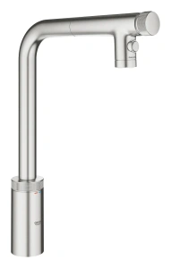 Смеситель для кухни GROHE Minta SmartControl с вытяжным изливом 2jet, суперсталь (31889DC0)