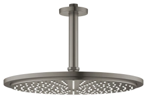 Верхний душ с потолочным душевым кронштейном 142 мм, 1 режим струи, GROHE Rainshower, темный графит матовый, (26067AL0)
