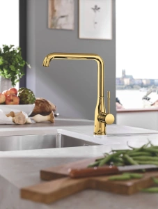 Смеситель для кухни GROHE Essence с поворотным изливом, холодный рассвет глянец (30269GL0)