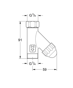 Фильтр грубой очистки GROHE 3/4 дюйма (315 микрон), хром (41275000)