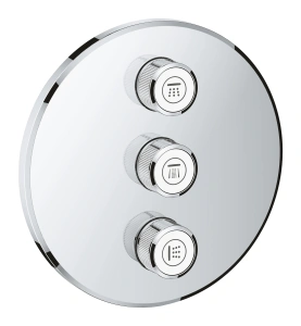 Внешняя часть переключателя потоков GROHE Grohtherm SmartControl на 3 положения, круглая, хром (29122000)