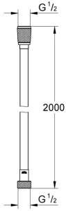 Душевой шланг GROHE Silverflex 2000 мм, с защитой от перекручивания, хром (27137001)