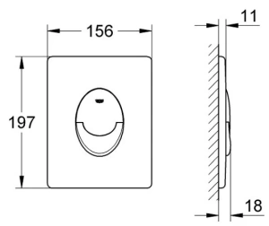 Панель смыва для унитаза GROHE Skate Air, 3 режима, черный глянцевый (38505KV0)
