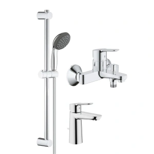 Комплект смесителей GROHE Start Edge для раковины, ванны с душевым гарнитуром, хром (120210)