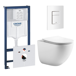 Комплект инсталляции GROHE 38772SH0 с унитазом Aquatek ГЕЛИОС и сиденьем с микролифтом (NW0533)