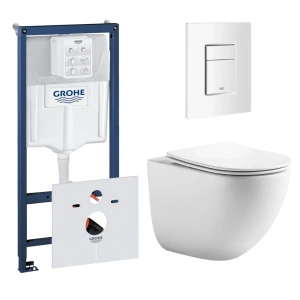 Комплект инсталляции GROHE 38772SH0 с унитазом Aquatek ГЕЛИОС и сиденьем с микролифтом (NW0533)