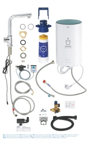 Комплект для кухни GROHE Red Mono с L-образным вентилем, бойлером M-Size и фильтром, хром (30339001)