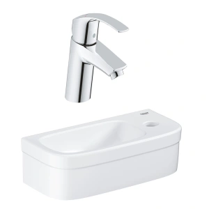 Компактная раковина GROHE Euro Ceramic + Смеситель для раковины GROHE Eurosmart New, S-size (NC0001)
