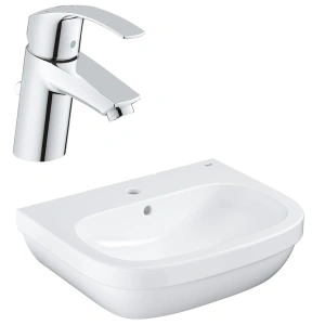 Раковина GROHE Euro Ceramic + Смеситель для раковины GROHE Eurosmart New с донным клапаном (NC0003)
