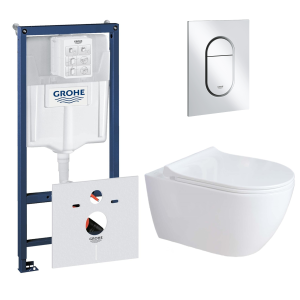 Комплект инсталляции GROHE Rapid SL NW0145/S с унитазом Aquatek ПОЛАРИС AQ0700-01 и сиденьем с микролифтом (NW0334)