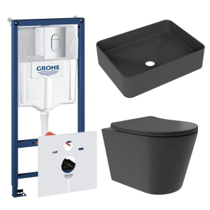 Комплект инсталляции GROHE Rapid SL NW0145/S с унитазом Aqueduto CONE Plus CONT0240 и раковиной Aqueduto ESPIRAL ESP0440 (NW0497)