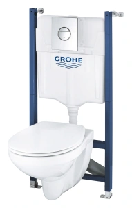 Комплект инсталляции GROHE Solido 4 в 1 с подвесным унитазом и сиденьем (39498000)