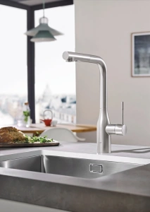 Смеситель для кухни GROHE Essence с вытяжным душем, суперсталь (30270DC0)