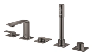 Смеситель для ванны GROHE Allure двухвентильный, на 5 отверстий, на край ванны, темный графит глянец (25221A01)