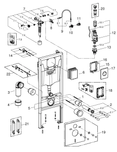 Система инсталляции GROHE Solido 3 в 1 для подвесного унитаза, хром (38832000)