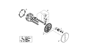 Внешняя часть переключателя потоков GROHE Grohtherm SmartControl на 3 положения, круглая, хром (29122000)