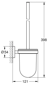 Туалетный ёршик GROHE Start с держателем, матовый чёрный (411852430)