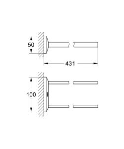 Держатель для полотенца GROHE Allure Brilliant, двойной, хром (40496000)
