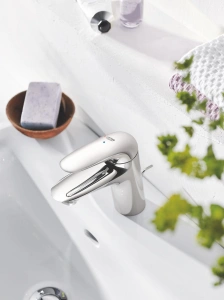 Смеситель для раковины GROHE Wave с донным клапаном, S-Size, хром (32284001)