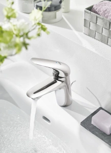 Смеситель для раковины GROHE Wave с донным клапаном, S-Size, хром (32284001)