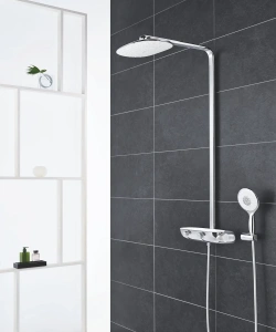 Душевая система GROHE Rainshower System SmartControl 360 MONO с термостатом для душа, белая луна (26361LS0)