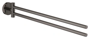 Держатель для полотенца GROHE Essentials двойной, поворотный, тёмный графит глянец (40371A01)