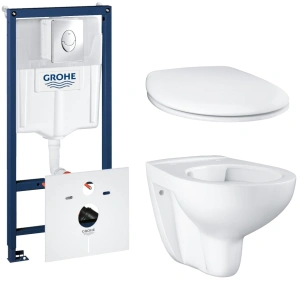 Комплект инсталляции GROHE Rapid SL 4 в 1 с унитазом Bau Ceramic и сиденьем (NW0119)