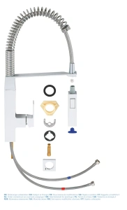 Смеситель для кухонной мойки GROHE Eurocube профессиональный, хром (31395000)