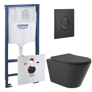 Комплект инсталляции GROHE Rapid SL 1000044 с унитазом Aqueduto CONE CON0140 и сиденьем с микролифтом (NW0668)