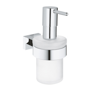 Дозатор жидкого мыла с держателем GROHE Essentials Cube, хром (40756001)