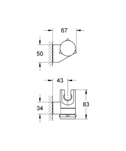 Держатель настенный для ручного душа GROHE Relexa регулируемый, хром (28623000)